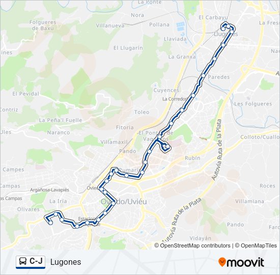 Mapa de C-J de autobús