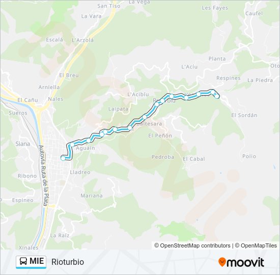 MIE bus Mapa de línia