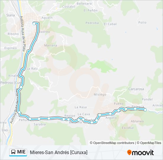 MIE bus Mapa de línia