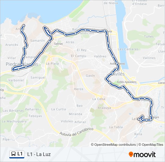 L1 bus Mapa de línia