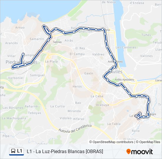 L1 bus Mapa de línia