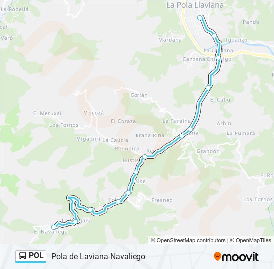 POL bus Mapa de línia