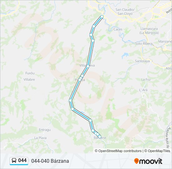 044 bus Line Map