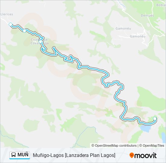 MUÑ bus Mapa de línia