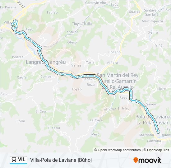 VIL bus Mapa de línia