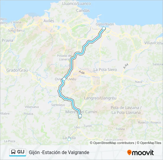 GIJ Bus Line Map