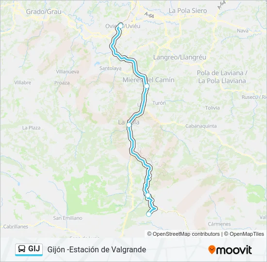 GIJ Bus Line Map