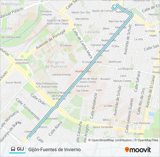 GIJ Bus Line Map