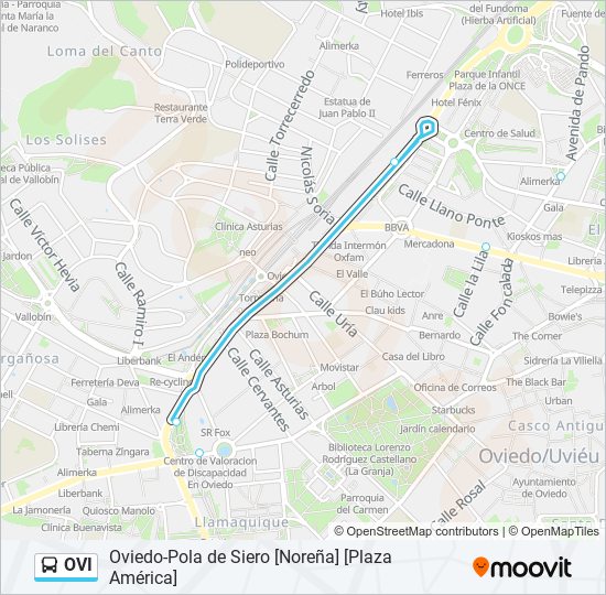 OVI bus Mapa de línia