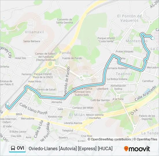 OVI Bus Line Map