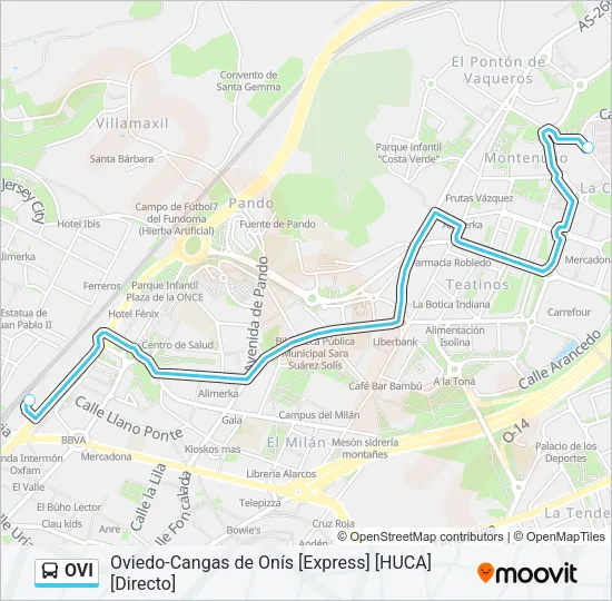 OVI Bus Line Map