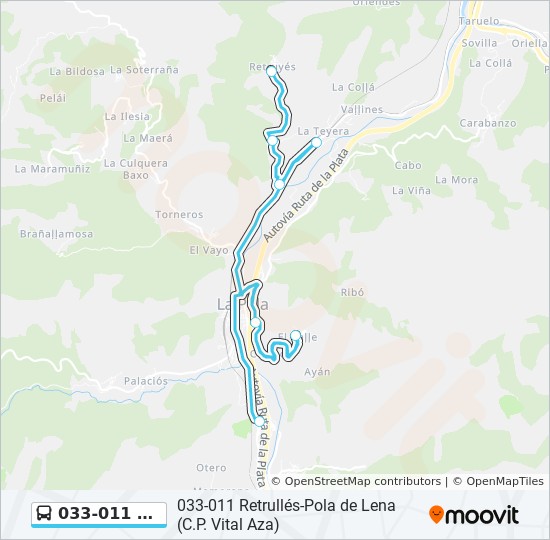 Retrullespola De Lena Cp Vital Aza Route Fahrplane Haltestellen Karten Pola De Lena