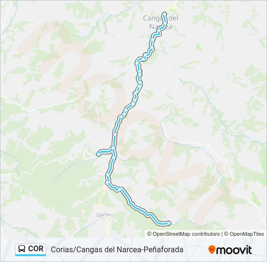 COR Bus Line Map