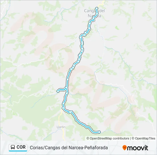 COR Bus Line Map