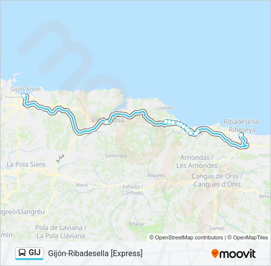 GIJ Bus Line Map