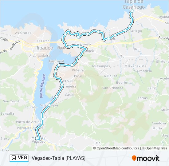 Mapa de VEG de autobús