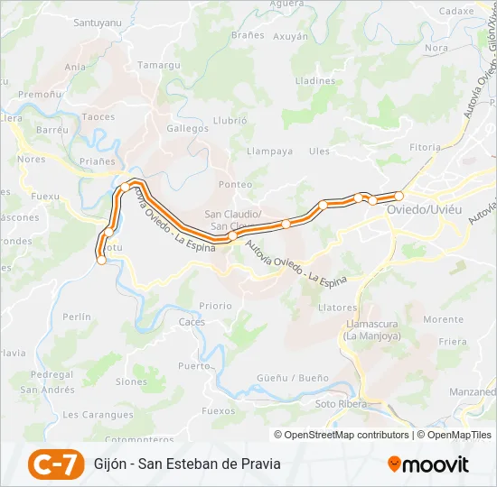 C7 Train Line Map