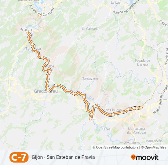 Mapa de C7 de tren