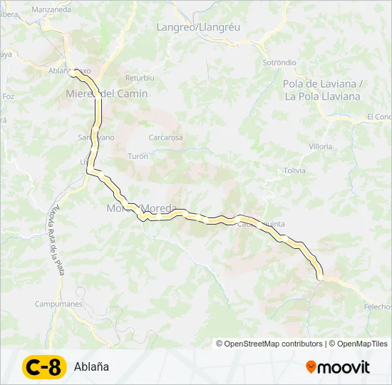 C8 Train Line Map