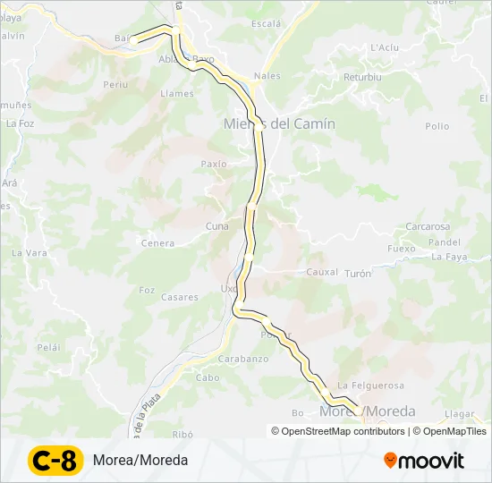 C8 Train Line Map