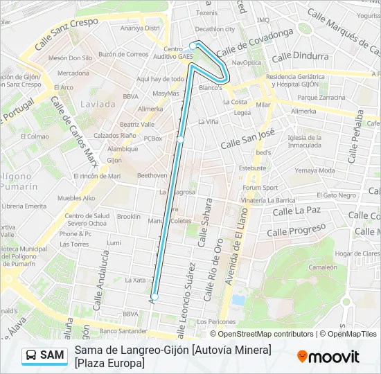 SAM Bus Line Map