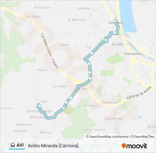 AVI Bus Line Map