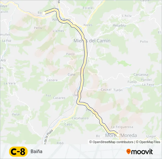 C8 Train Line Map