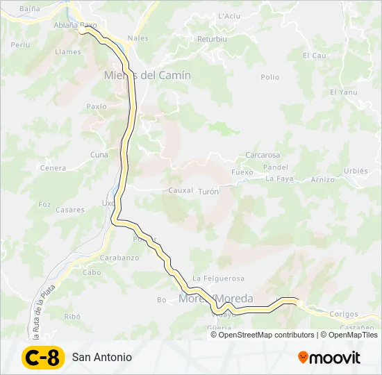 C8 Train Line Map