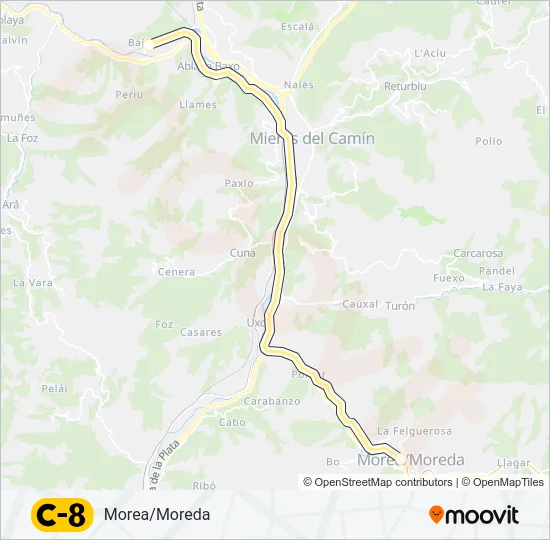 C8 Train Line Map