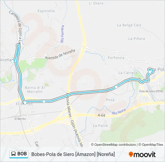 BOB Bus Line Map