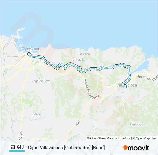 GIJ Bus Line Map