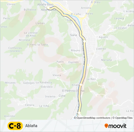 C8 Train Line Map