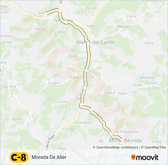 C8 Train Line Map