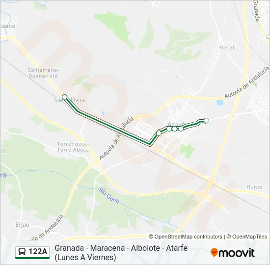 122A Bus Line Map
