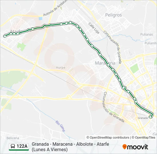 122A Bus Line Map