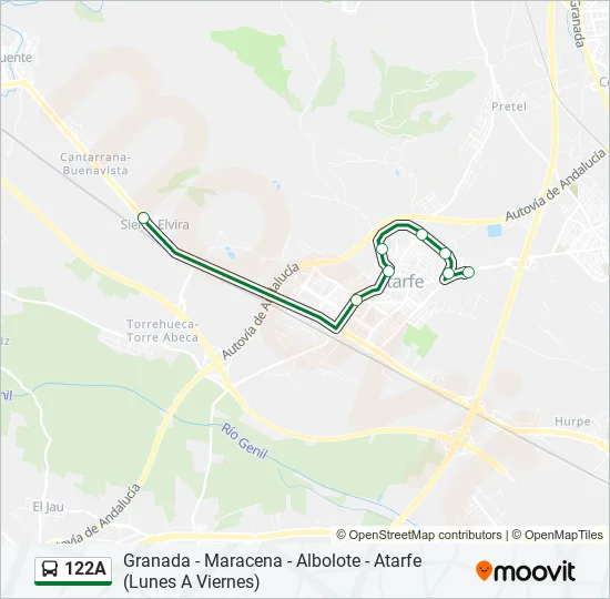 122A Bus Line Map