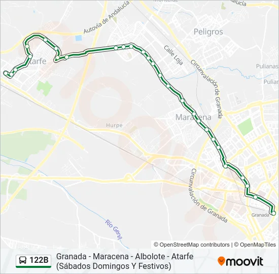 122B Bus Line Map