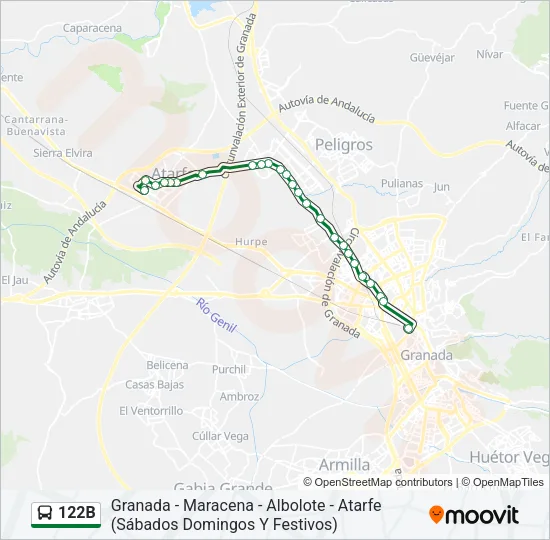 122B Bus Line Map