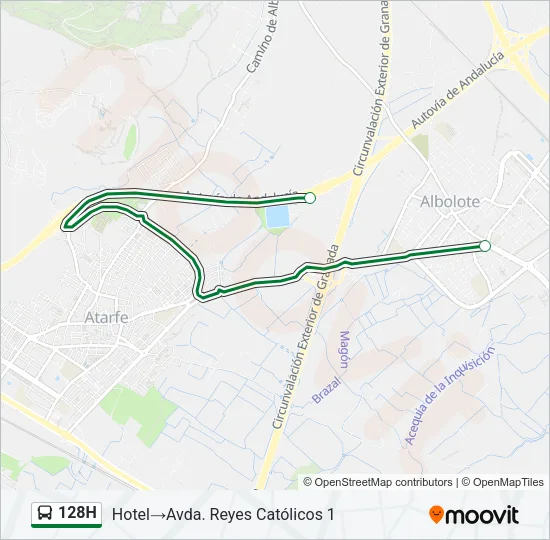 128H Bus Line Map