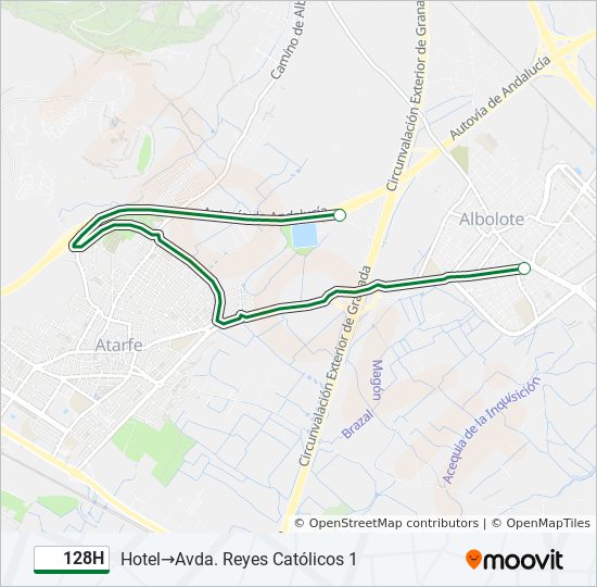 128H bus Mapa de línia