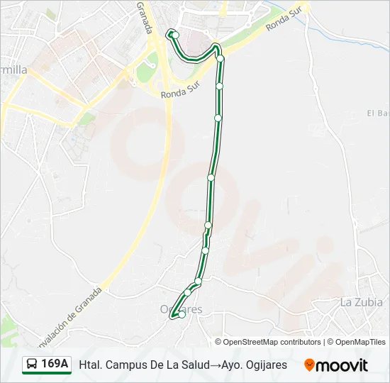 169A Bus Line Map