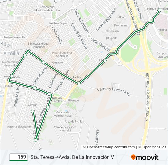 159 bus Line Map