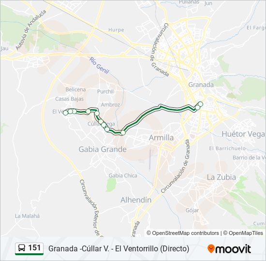 151 bus Mapa de línia