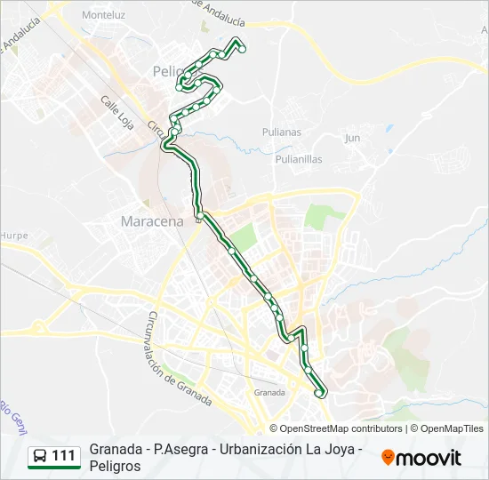 111 Bus Line Map