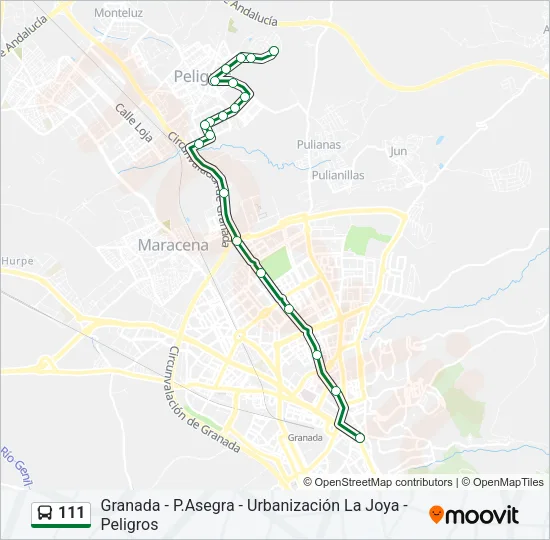 111 Bus Line Map