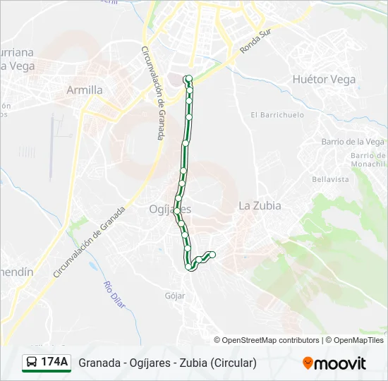 174A Bus Line Map