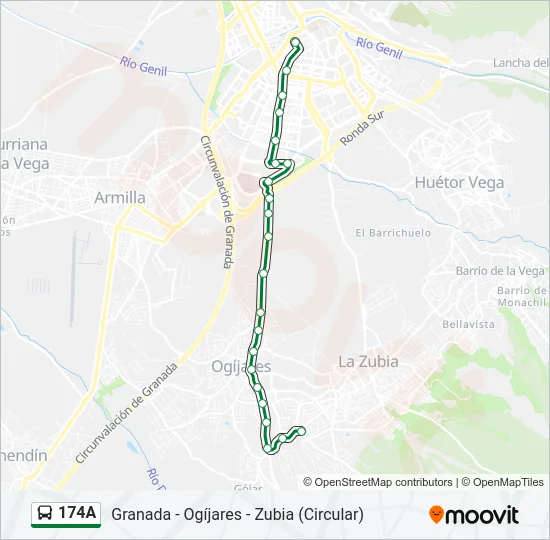 174A Bus Line Map