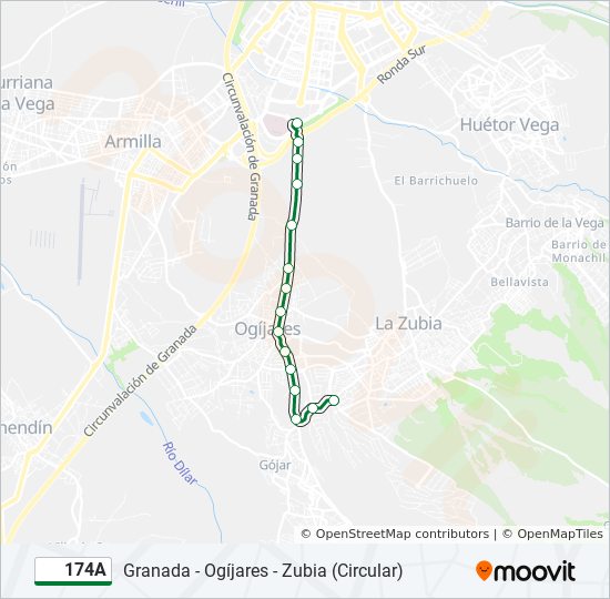 174A bus Line Map