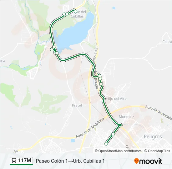 117M Bus Line Map