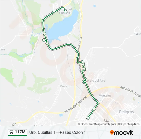 117M Bus Line Map